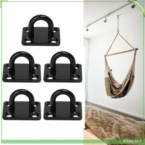 GEBY Black Heavy Duty Stainless Steel Ceiling Hook - Pack of 5 2