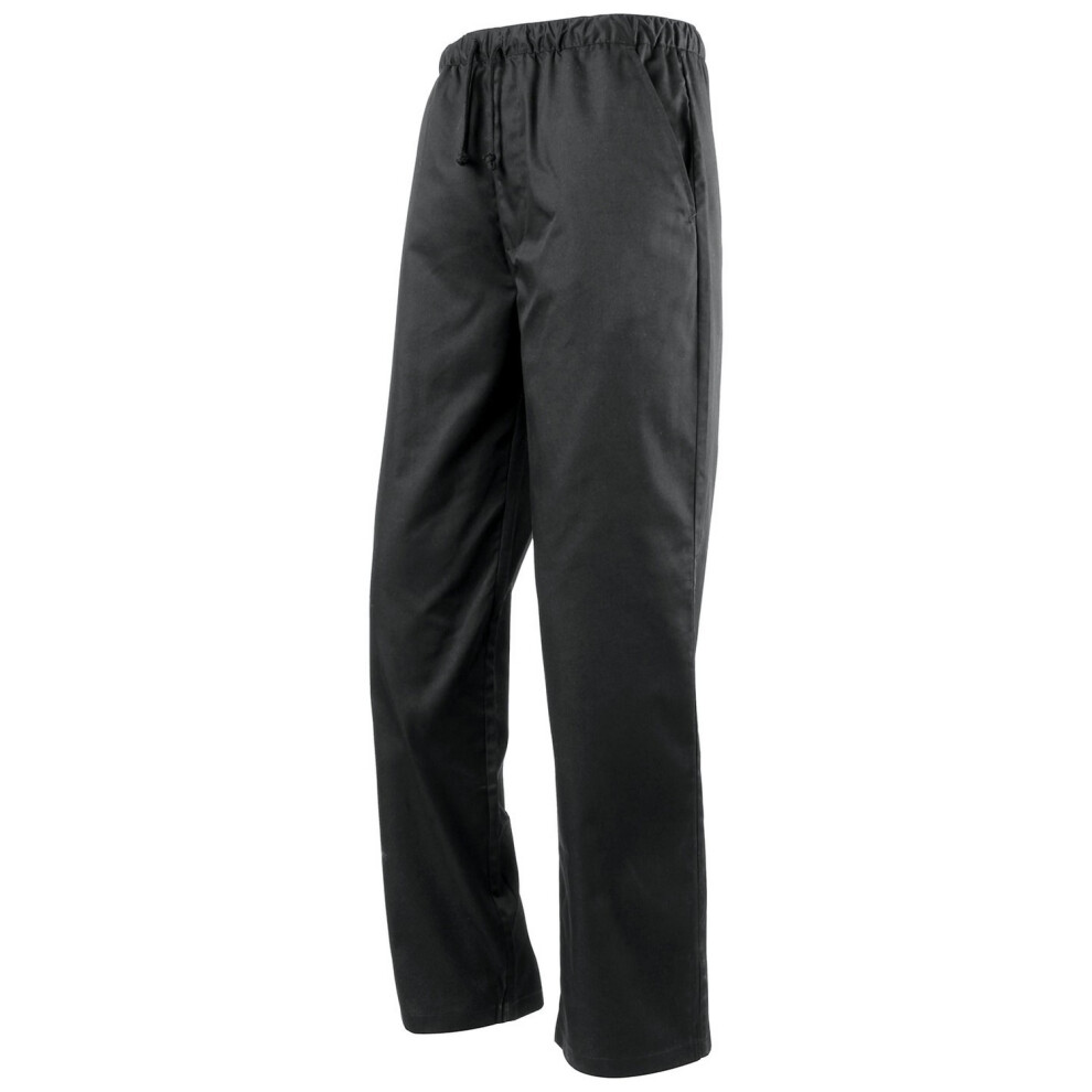 Premier (S, Black) Unisex Adult Essential Checked Chef Trousers