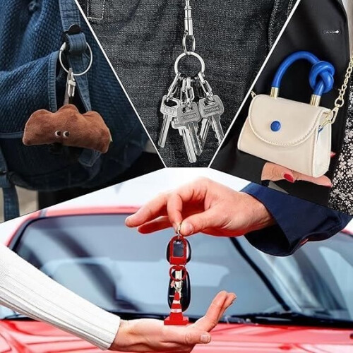 2pcs, Traffic Cone Keychain, Road Cone Keychain - Traffic Cone Pattern Keychain, Bag Charm 2