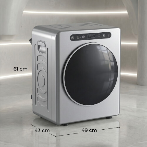 Homcom HOMCOM 5 kg Portable Vented Tumble Dryer Machine with Timer, Silver Tone 1