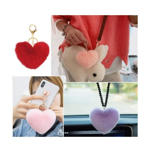 Keychains - Not specified - 10 Pcs - Rabbit Fur Pom-pom - Soft Touch - Durable 2