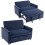 Homcom (Blue) HOMCOM 2 Seater Sofa Bed, 3-in-1 Velvet Pull Out Sleeper Sofa 2