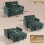 Homcom (Green) HOMCOM 2 Seater Sofa Bed, 3-in-1 Velvet Pull Out Sleeper Sofa 3