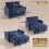 Homcom (Blue) HOMCOM 2 Seater Sofa Bed, 3-in-1 Velvet Pull Out Sleeper Sofa 3