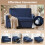 Homcom (Blue) HOMCOM 2 Seater Sofa Bed, 3-in-1 Velvet Pull Out Sleeper Sofa 4