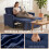 Homcom (Blue) HOMCOM 2 Seater Sofa Bed, 3-in-1 Velvet Pull Out Sleeper Sofa 6