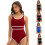 Maillot de bain compétitif moderne à deux tons, dos-noir rose1 M 4