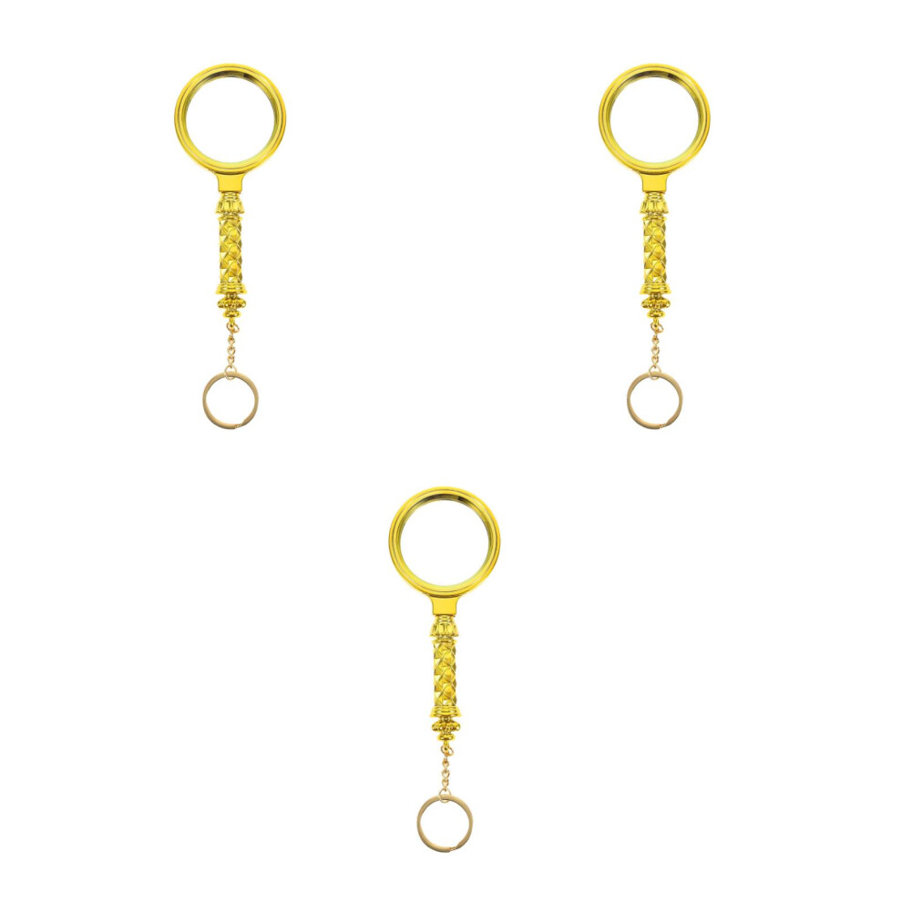 Ohphcall 3Pcs Stylish Golden Mini Magnifiers Abs Lens For Books And Maps