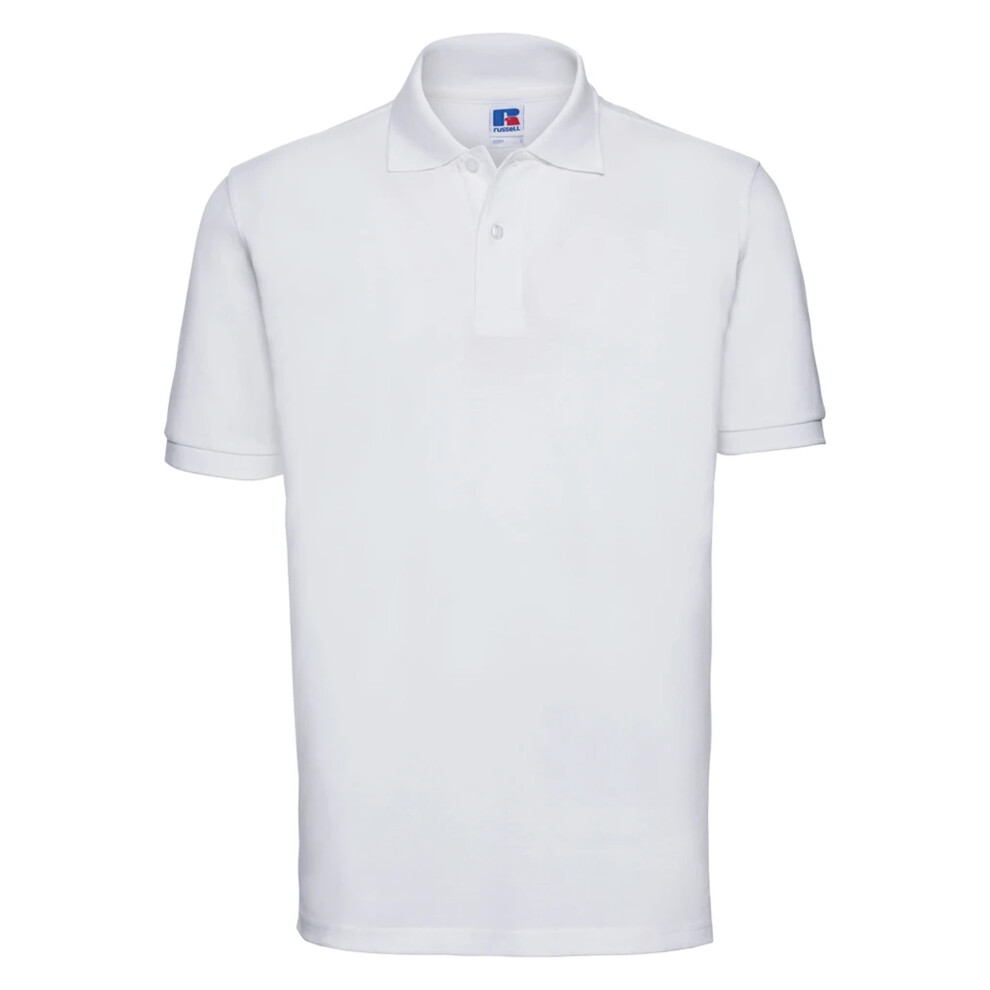 Russell (3Xl, ) Mens Classic Cotton Pique Polo Shirt White