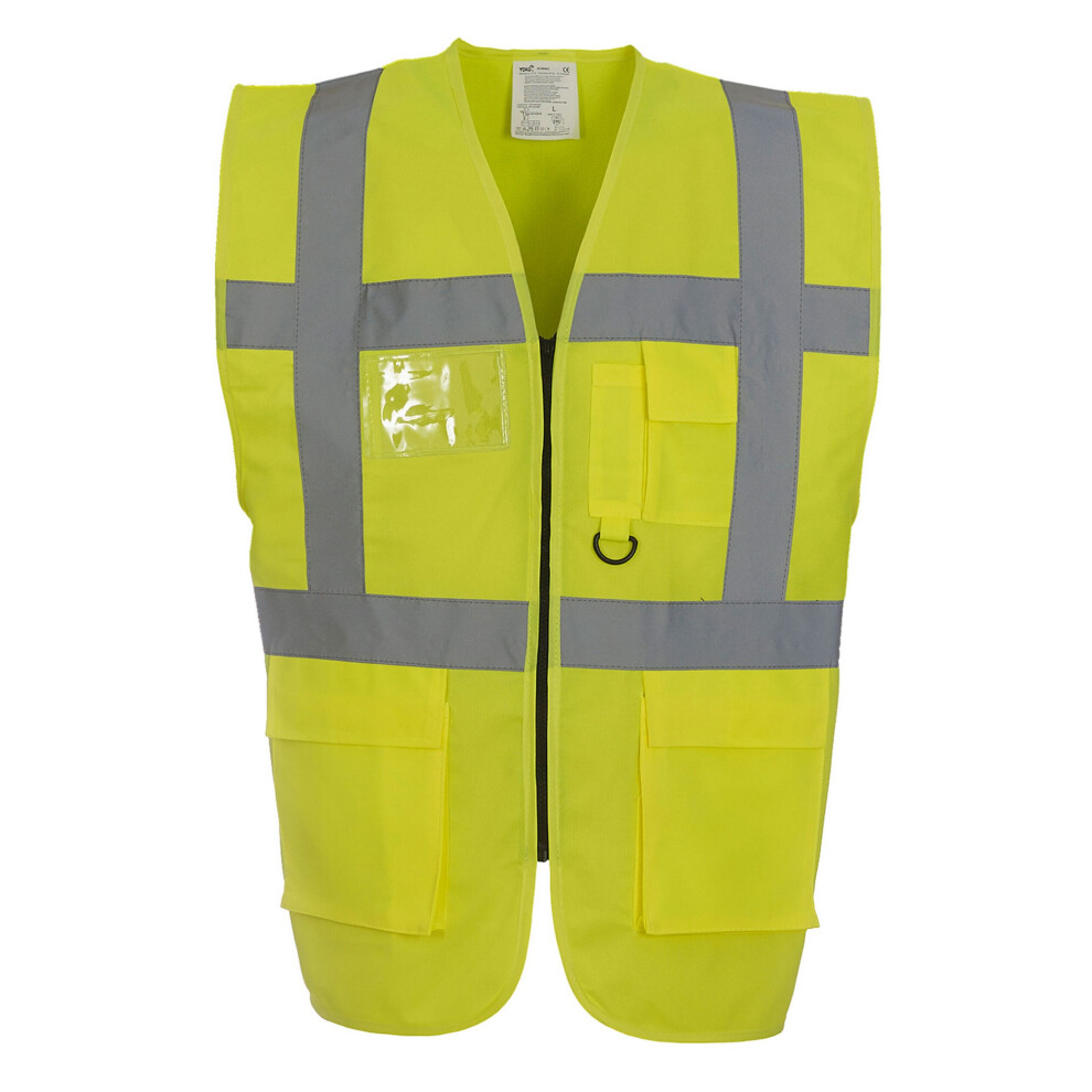 (4Xl, Yellow) Yoko Unisex Adult Executive Hi-Vis Waistcoat 5063527044457