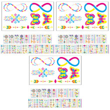 3Sets PVC Glow in The Dark Tijdelijke Tatoeages Body Stickers Assorti