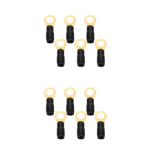 12St Zwarte Koperen Ring Connector Set Voor Audio En Auto Bedrading
