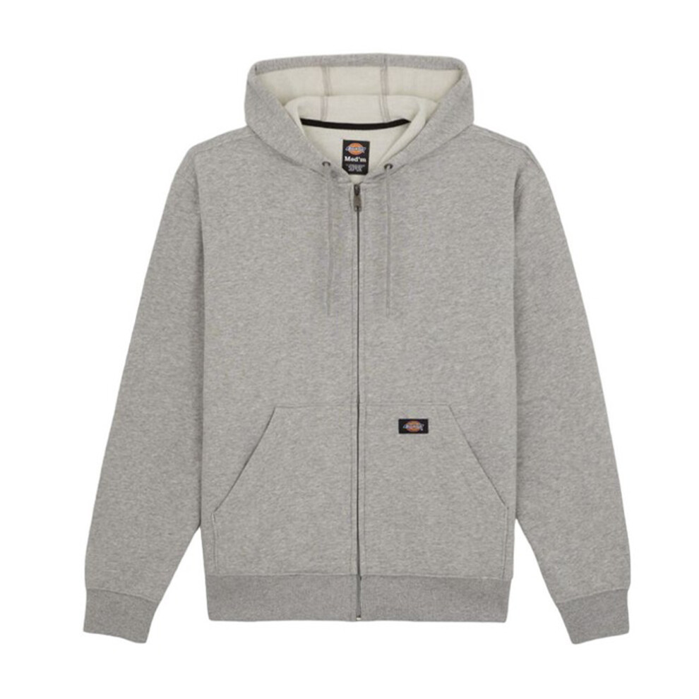 Dickies (M, Heather Grey) Mens Fleece Full Zip Hoodie
