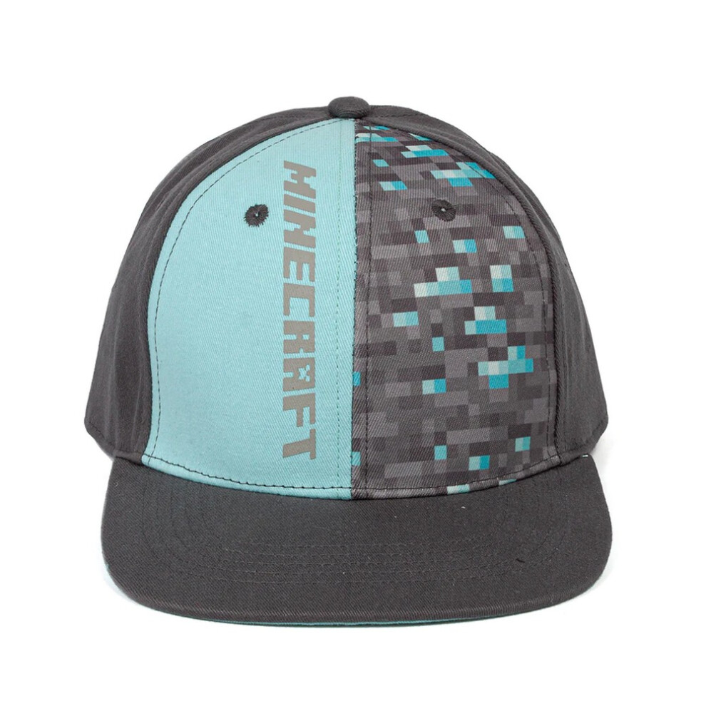 Minecraft (S-M, /Blue) Childrens/Kids Diamond Snapback Cap Black