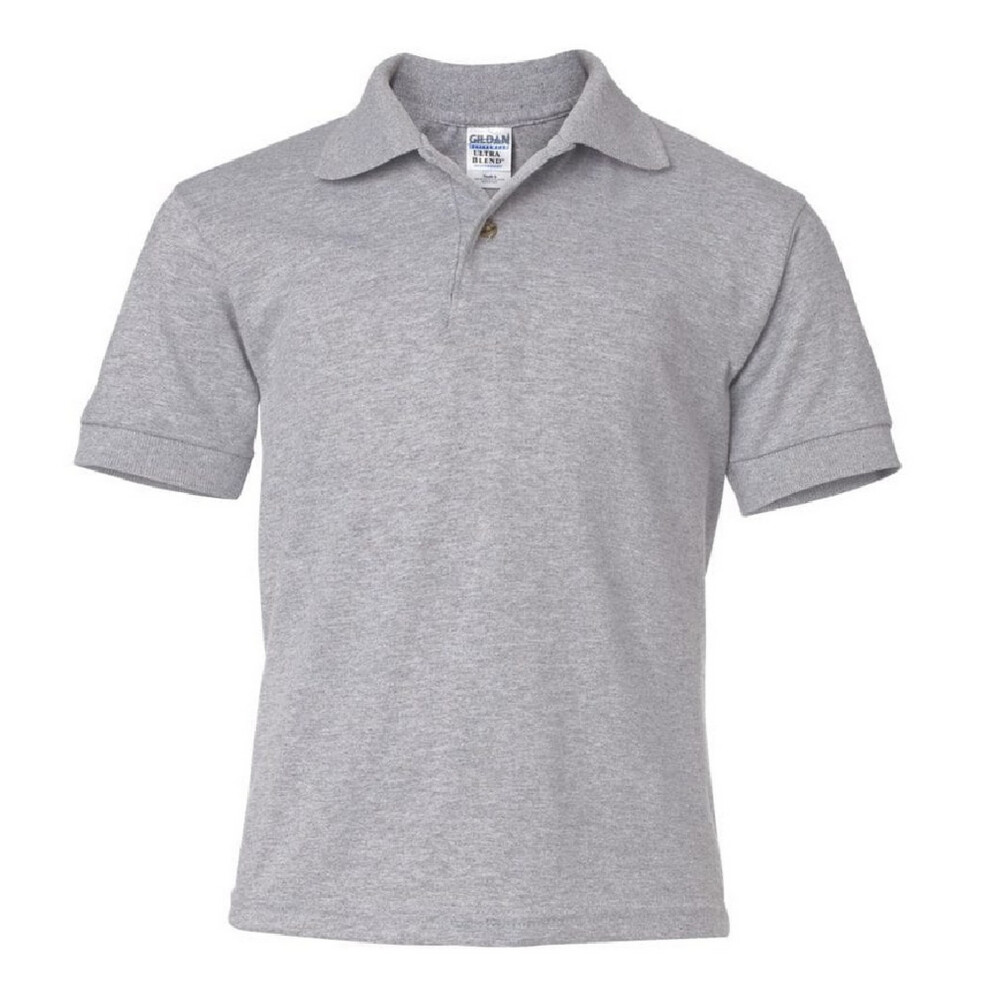Gildan (M, Sport ) Dryblend Childrens Unisex Jersey Polo Shirt (Pack Of 2) Grey