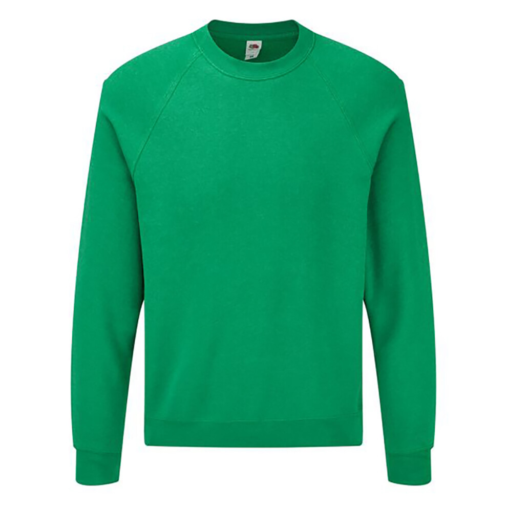 Fruit Of The Loom (L, Heather Green) Adults Unisex Classic Raglan Sweatshirt