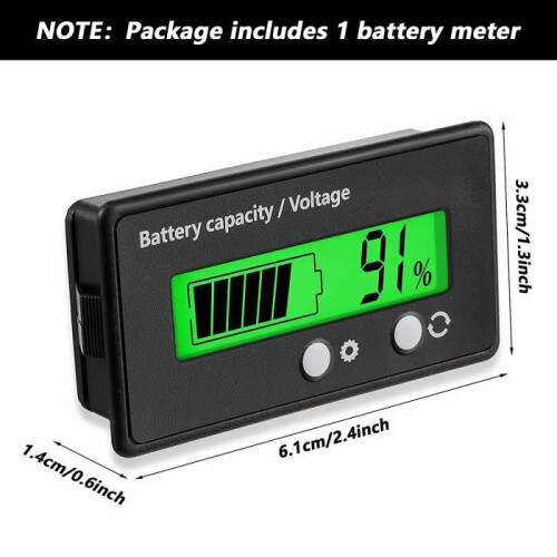 12V to 84V battery meter with alarm, front adjustment, key switch, digital voltage indicator 1