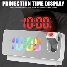 GAGAFEEL Ceiling Projector Alarm Clock, Mirror Screen Alarm Clock, Projection Alarm Clock with Temperature Display, Snooze Function,