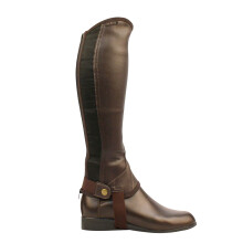 (L, Brown) Saxon Childrens/Kids Equileather Half Chaps