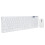 Ergonomic white wireless keyboard and mouse set, 10m connection, FN multimedia keys 3
