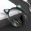 Wireless LED Bluetooth Headset, Rechargeable Foldable Gaming Headset with Built-in Microphone, Original Black Gift 2