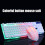 USB wired keyboard and mouse set with LED lighting, 1000 DPI, 104 keys, white and comfortable 3