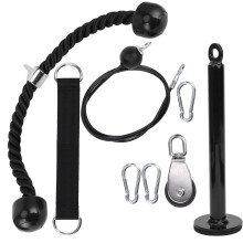 Portable 8Pcs Pulley Rope Trainer