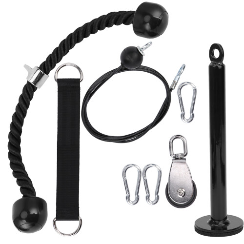 Portable 8Pcs Pulley Rope Trainer