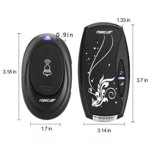 Waterproof wireless doorbell, 100m range, 36 melodies, adjustable volume, white plastic 1