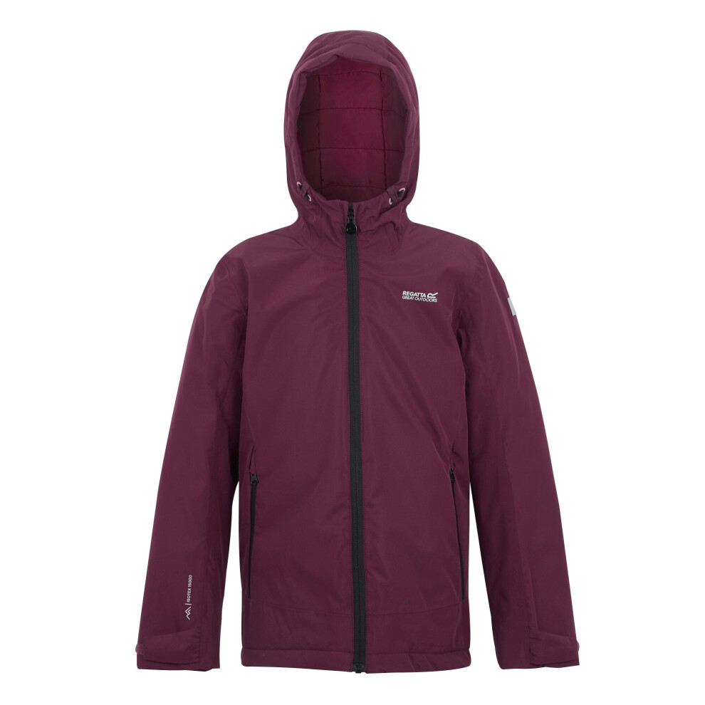 Regatta (9-10 Years, Fig/Dark Pimento) Childrens/Kids Frelton Waterproof Jacket Multicoloured
