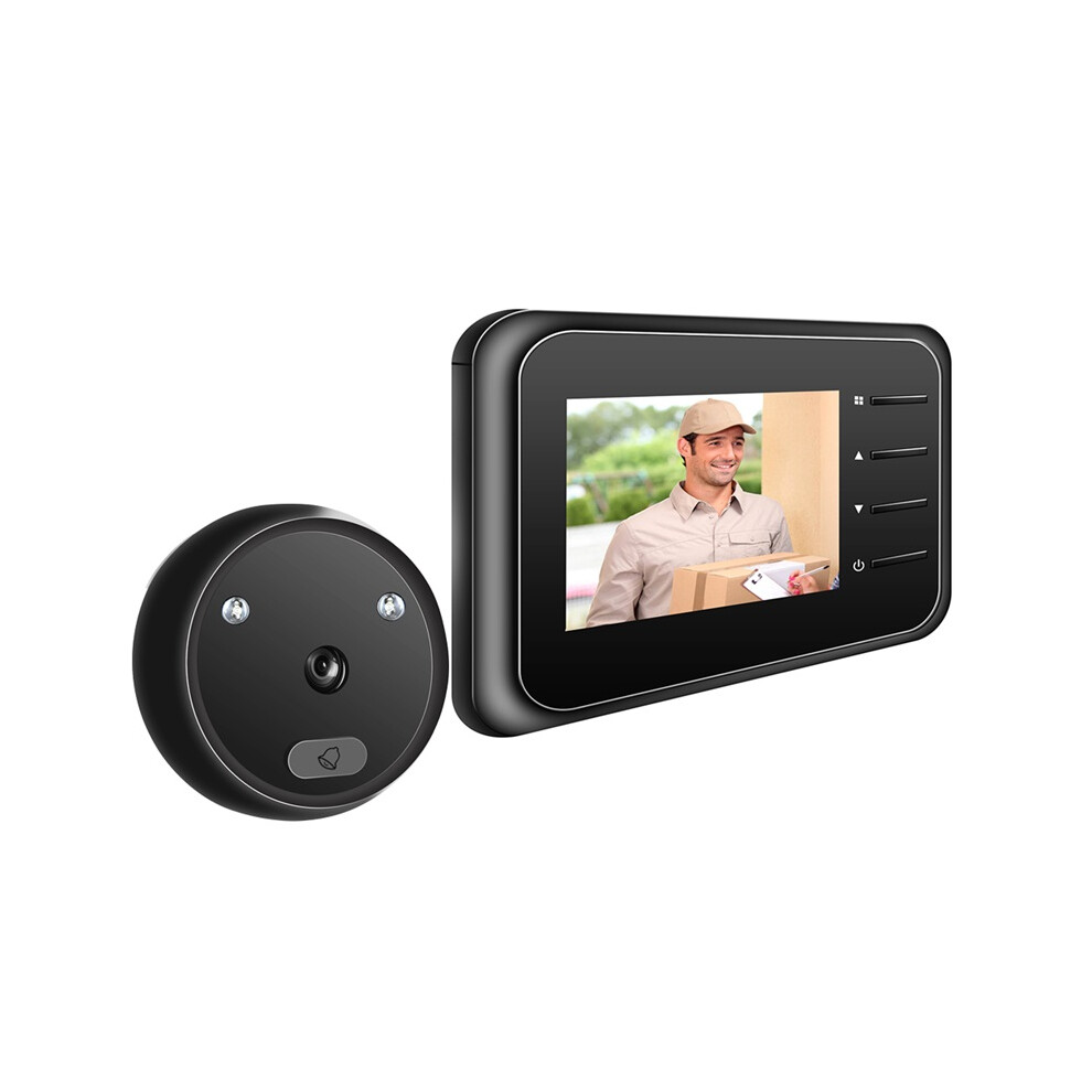 (Black) Doorbell Door Viewer Camera Door Peephole With Wireless Monitor Live View Available Digital Night Vision Photo Shooting 4017648540290