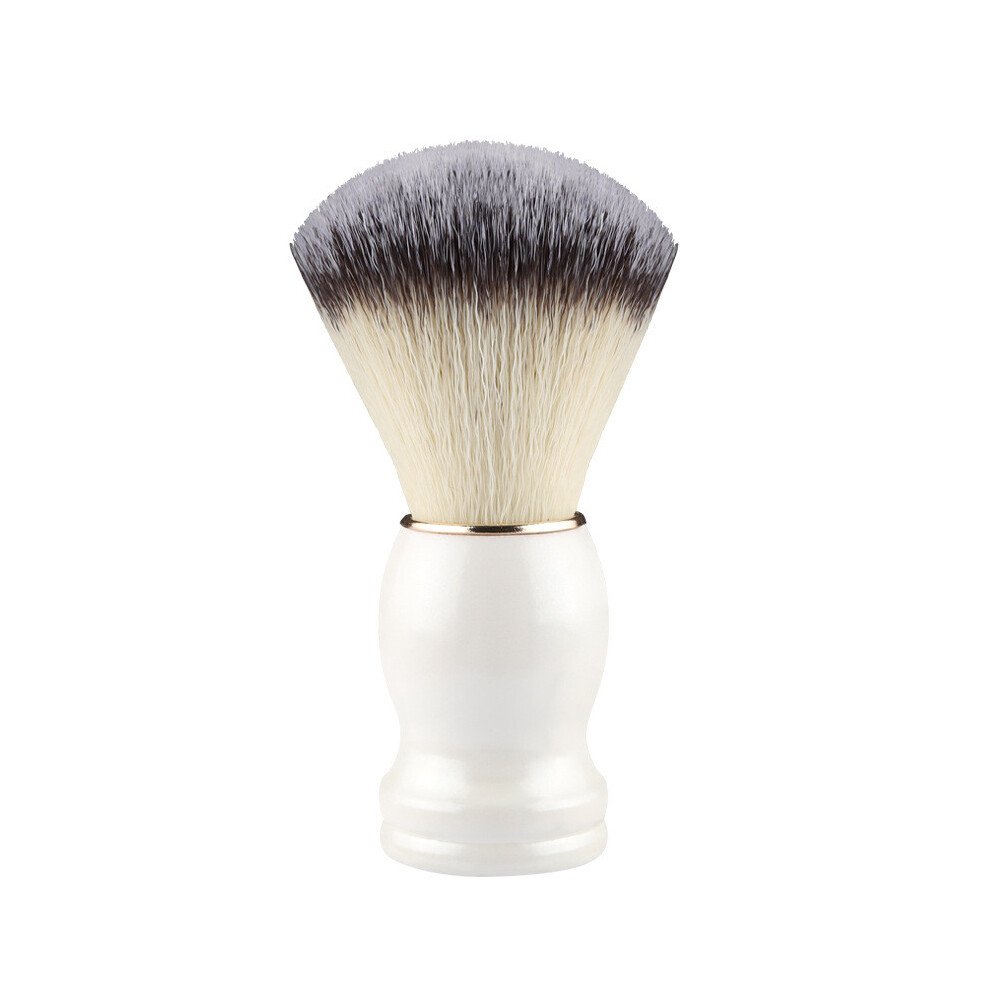(White) Grooming Mens Shaving Brush With Wooden Design For Face Cleansing Tool Shave