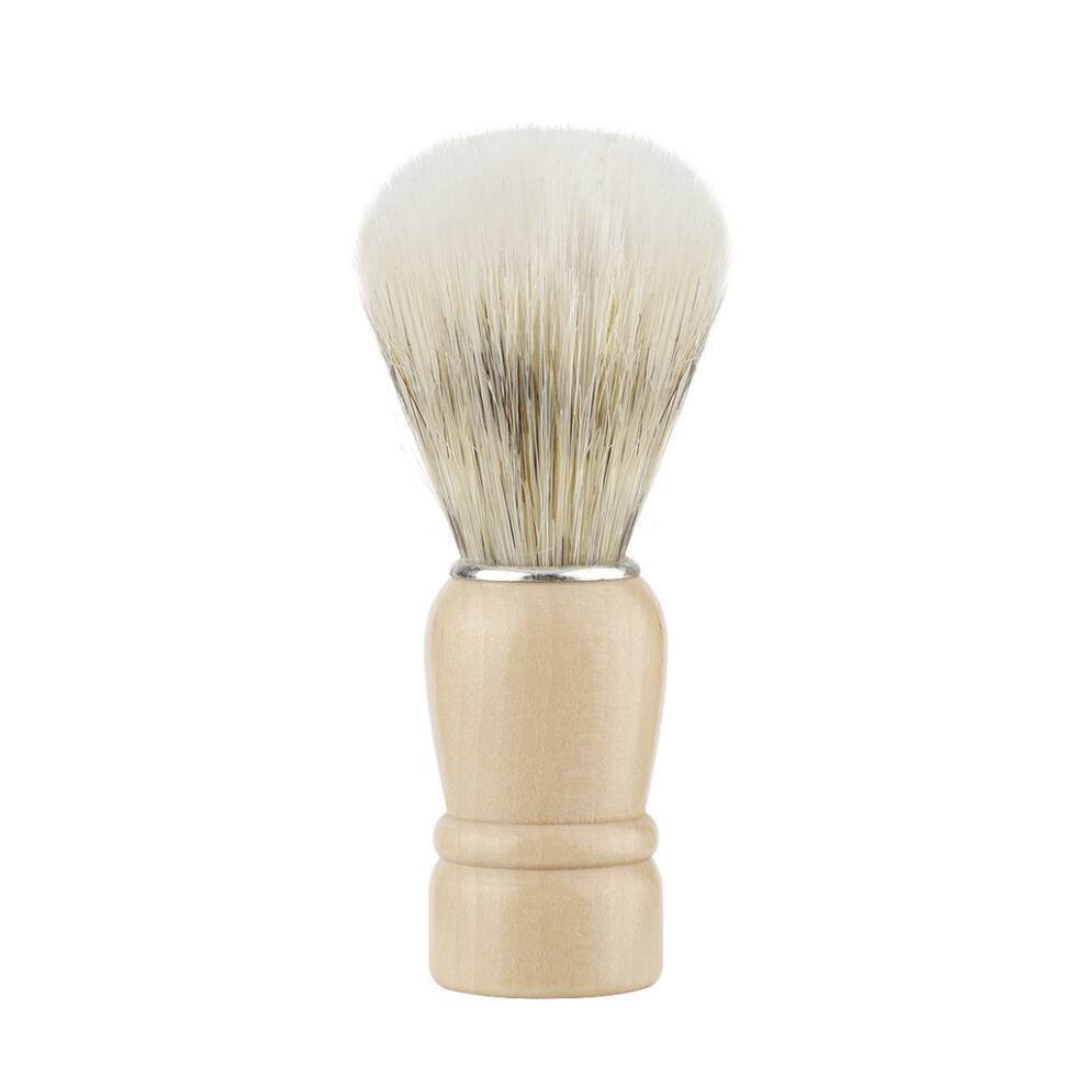 (Beige) Grooming Mens Shaving Brush With Wooden Design For Face Cleansing Tool Shave