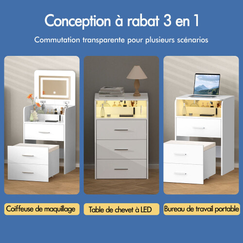 ALFORDSON Coiffeuse Maquillage Miroir Vanité Éclairage LED Chambre à Coucher 1