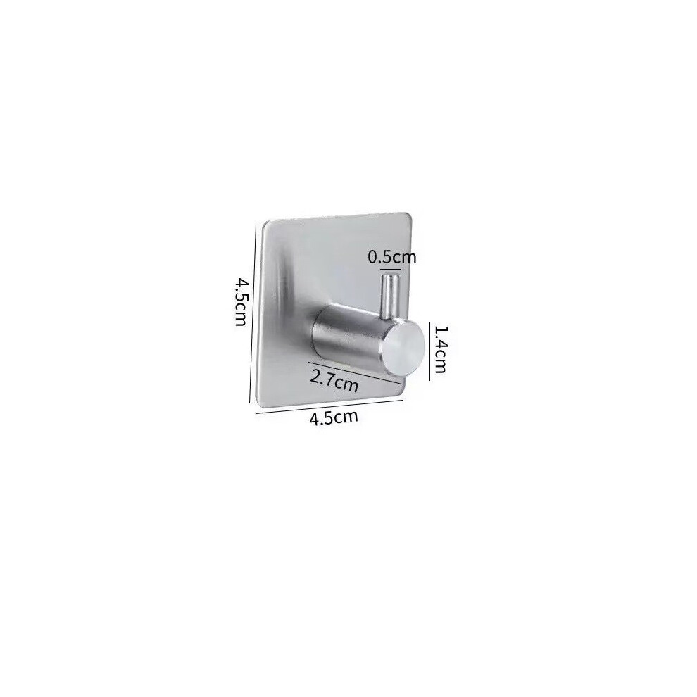 (Silver Square) Adhesive Self Hook Adhesive Steel Hooks For Hanging Robe And Tool Bath Towel 692882723209