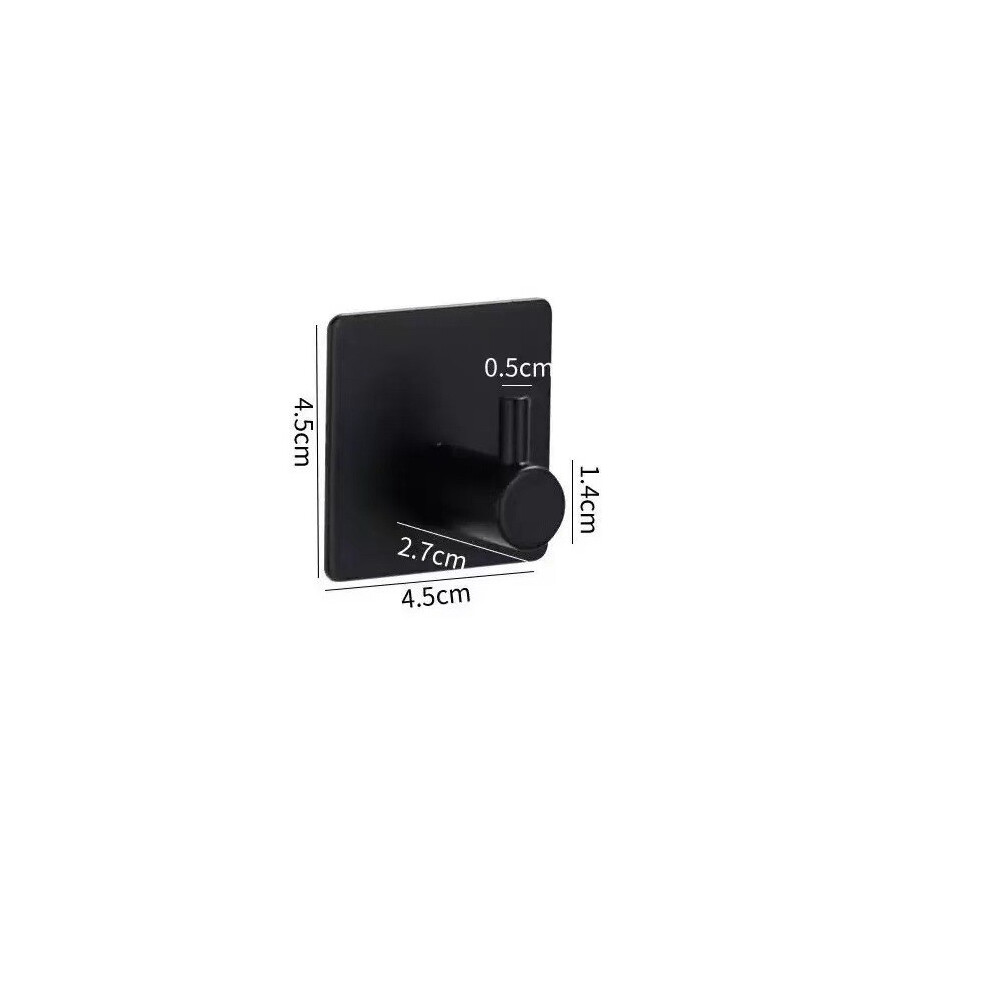 (Black Square) Adhesive Self Hook Adhesive Steel Hooks For Hanging Robe And Tool Bath Towel 693458868249
