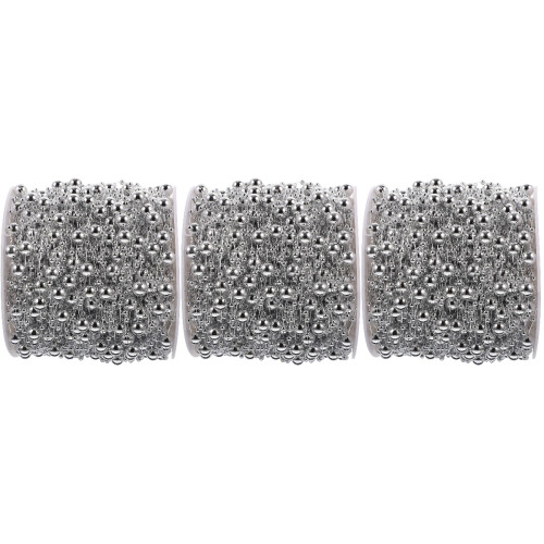 3Rouleaux Chaine Perles Argent Résistante Pour Décorations Bouquets 2