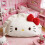 Sanrio Cat Hellokitty Dumpling Short Plush Backrest Pillow For Relaxing And Reading 1