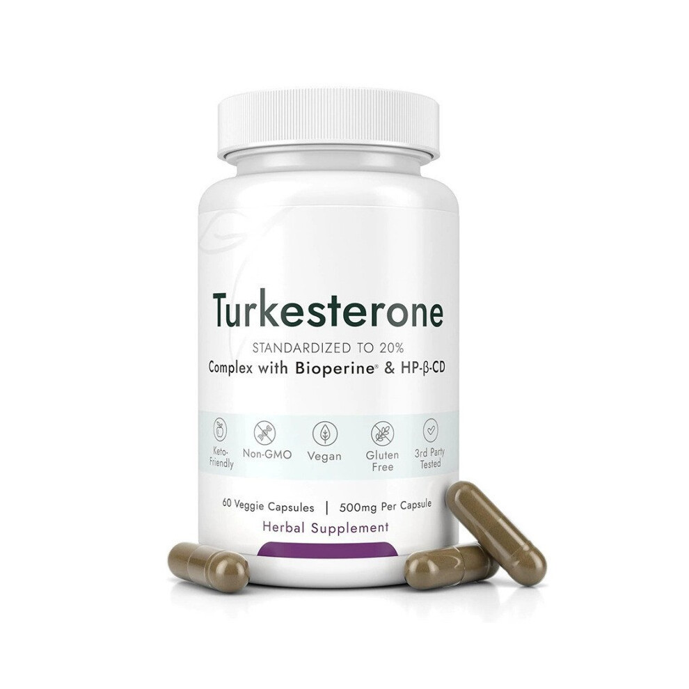 (1PC) Turkesterone Supplement 500mg Per Capsule,  60  Capsules, Supports Muscle Performance & Physical Wellness