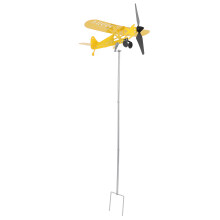Yellow Metal Airplane Weathervane