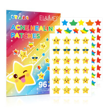 (B) Colorful Stars Fun and Cute Expression Acne Patch