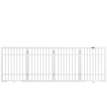 Hondenhekje, opvouwbaar en antislip, draaibare steunpoten, houten frame, 183x24,5x61 cm, wit