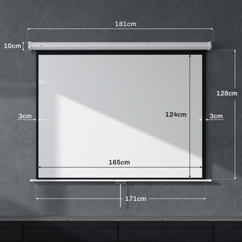 Homcom Pantalla Proyector Blanco 181 x 8 x 138 cm 2