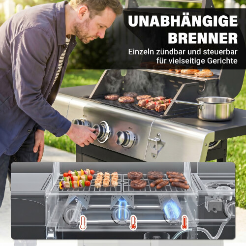 Outsunny Barbacoa de Ga Negro 109 x 50 x 109 cm 2