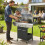 Outsunny Barbacoa de Ga Negro 129 x 55 x 117 cm 2