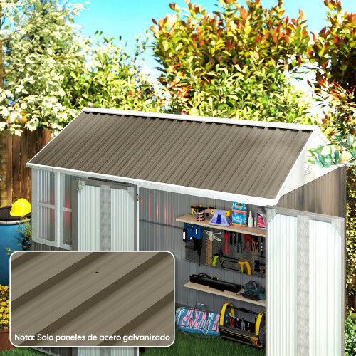 Outsunny Paneles Acero Galvanizado Marrón 129 x 45 cm 1