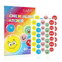 (A) Patch per l'acne con espressione divertente e carina con stelle colorate