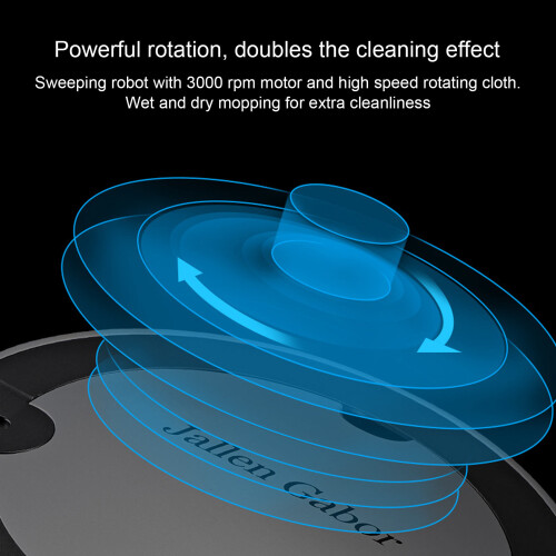 Silver Gray Mopping Robot with 2400mAh Battery