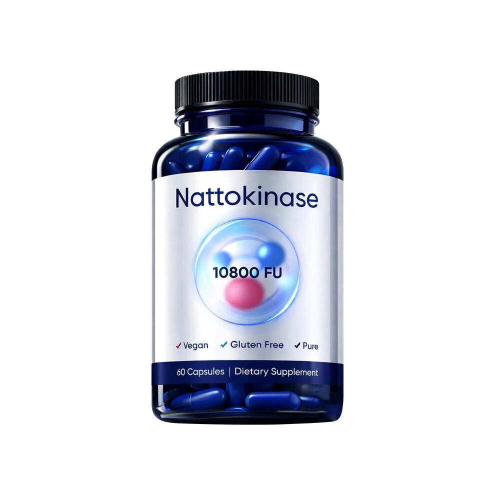 Nattokinase 10800 FU Organic Vegan Dietary Supplement 60 Capsules