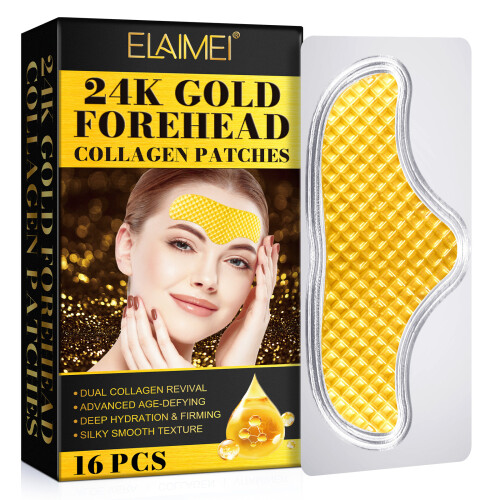 Patch antirughe sulla fronte al collagene dorato 16p
